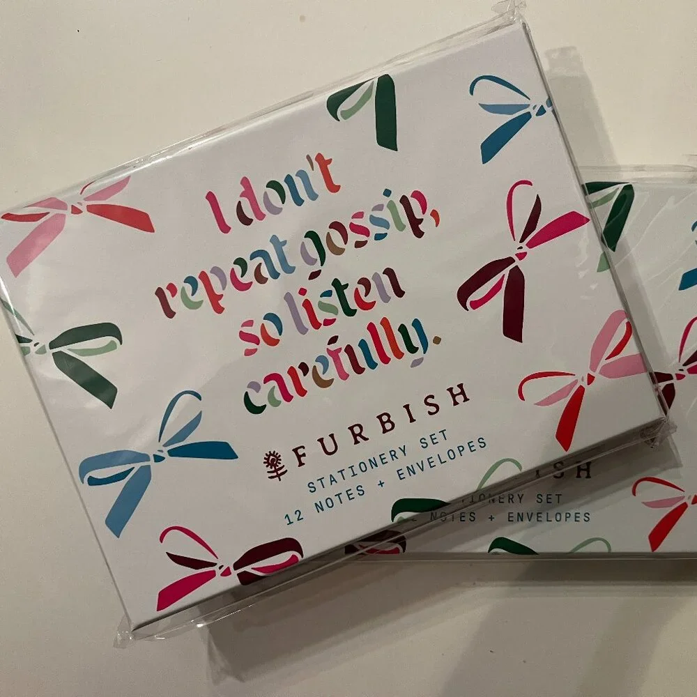 Furbish Note Cards - 2‎ Boxes - I Don't Repeat Gossip to Listen Up! (new)
